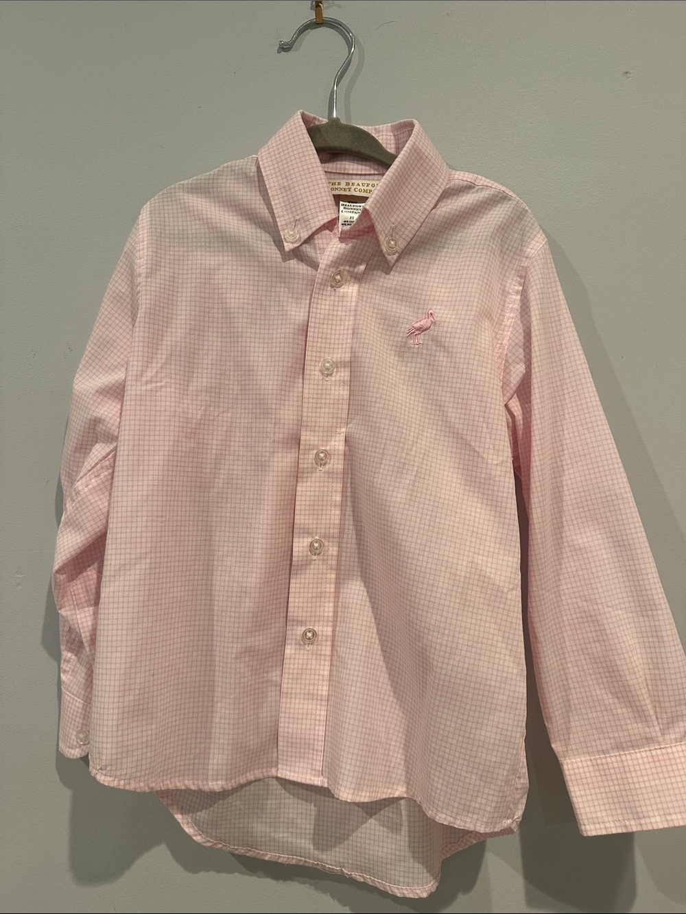 The Beaufort Bonnet Company Pink Gingham Button-Down Shirt- Never worn.